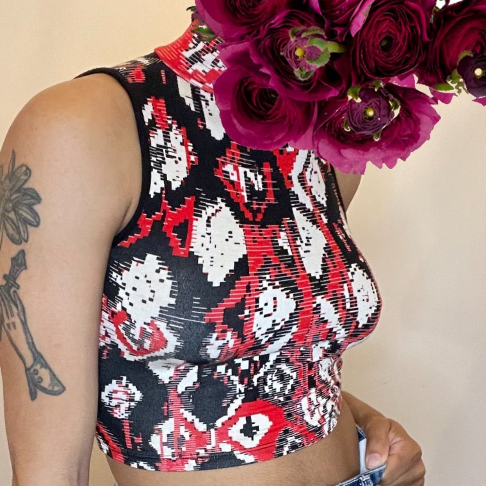 Arden B. Open Back Cropped Halter Top, Size XS